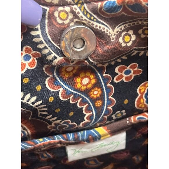 Vera Bradley Kensington Brown Shoulder Bag Ladies Purse Retired Womens Tote - Picture 10 of 13